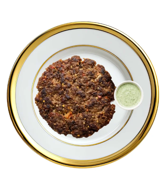 Chapli Kebab With Naan And Salad Chapli Kebab With Naan And Salad