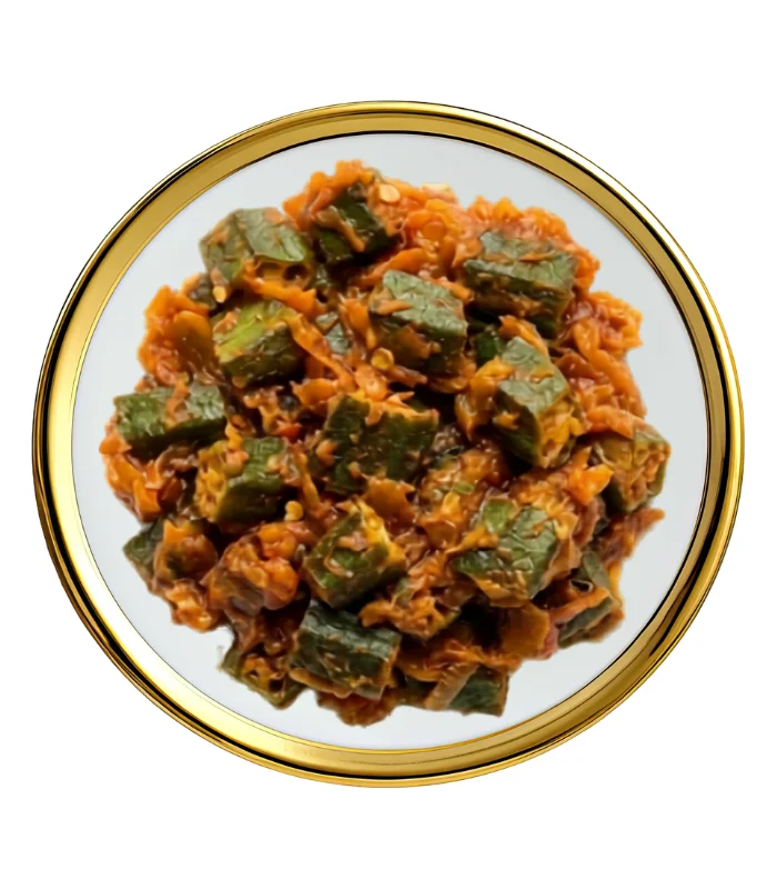 Okra With Bread & Salad